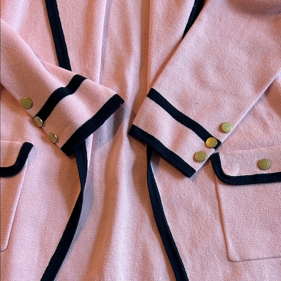 Appleseed's Blush Cardigan with Navy Accents - Picture 3 of 6